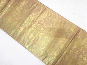 引箔　花鳥・動物更紗模様織り出し　袋帯